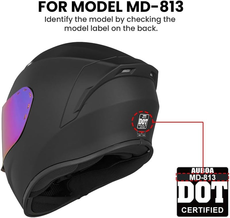 Auboa Visor for MD-813 Full Face Motorcycle Helmets - Image 2